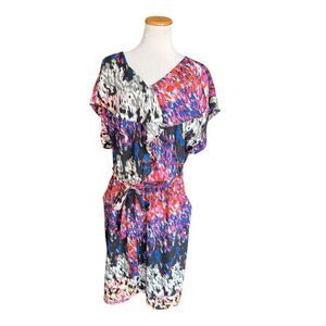 Womens Flynn & Rose Abstract Multi-Colored Shift Dress - Sz 22W